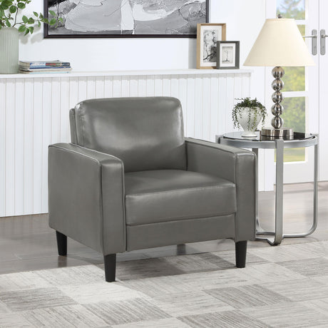 Coaster Ruth Upholstered Track Arm Accent Chair Grey