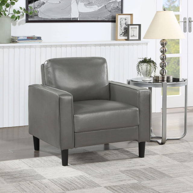 Coaster Ruth Upholstered Track Arm Accent Chair Grey
