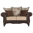 Coaster Elmbrook Upholstered Rolled Arm Loveseat Brown