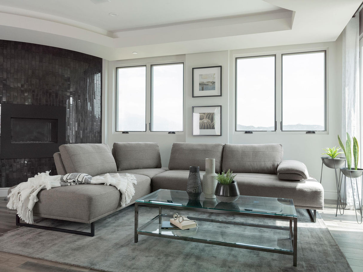 Coaster Arden Upholstered Sectional Sofa with Adjustable Back Taupe