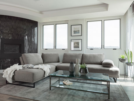 Coaster Arden Upholstered Sectional Sofa with Adjustable Back Taupe