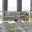 Coaster Eastbrook Velvet Upholstered Tufted Sofa Grey