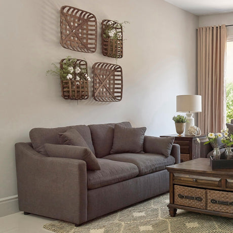 Coaster Contrary Upholstered Reversible Cushion Loveseat Charcoal