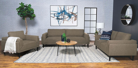 Coaster Rilynn 3-piece Upholstered Track Arm Sofa Set Brown