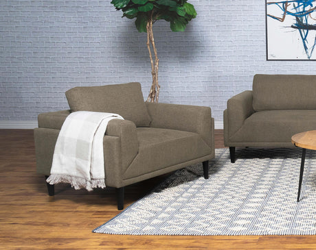 Coaster Rilynn Upholstered Track Arm Accent Chair Brown