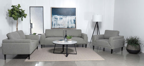 Coaster Rilynn 3-piece Upholstered Track Arm Sofa Set Grey