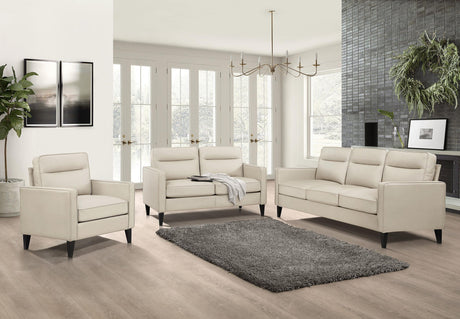 Coaster Jonah 3-piece Upholstered Track Arm Sofa Set Ivory