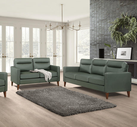Coaster Jonah 2-piece Upholstered Track Arm Sofa Set Green