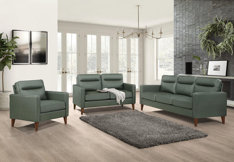 Coaster Jonah 3-piece Upholstered Track Arm Sofa Set Green