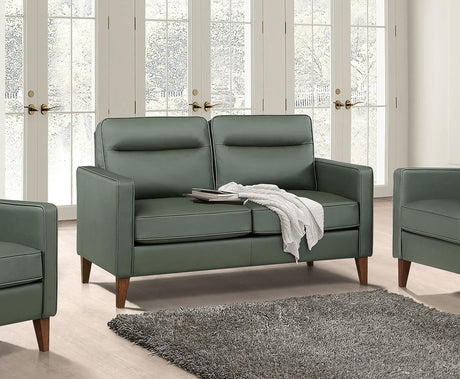 Coaster Jonah Upholstered Track Arm Loveseat Green