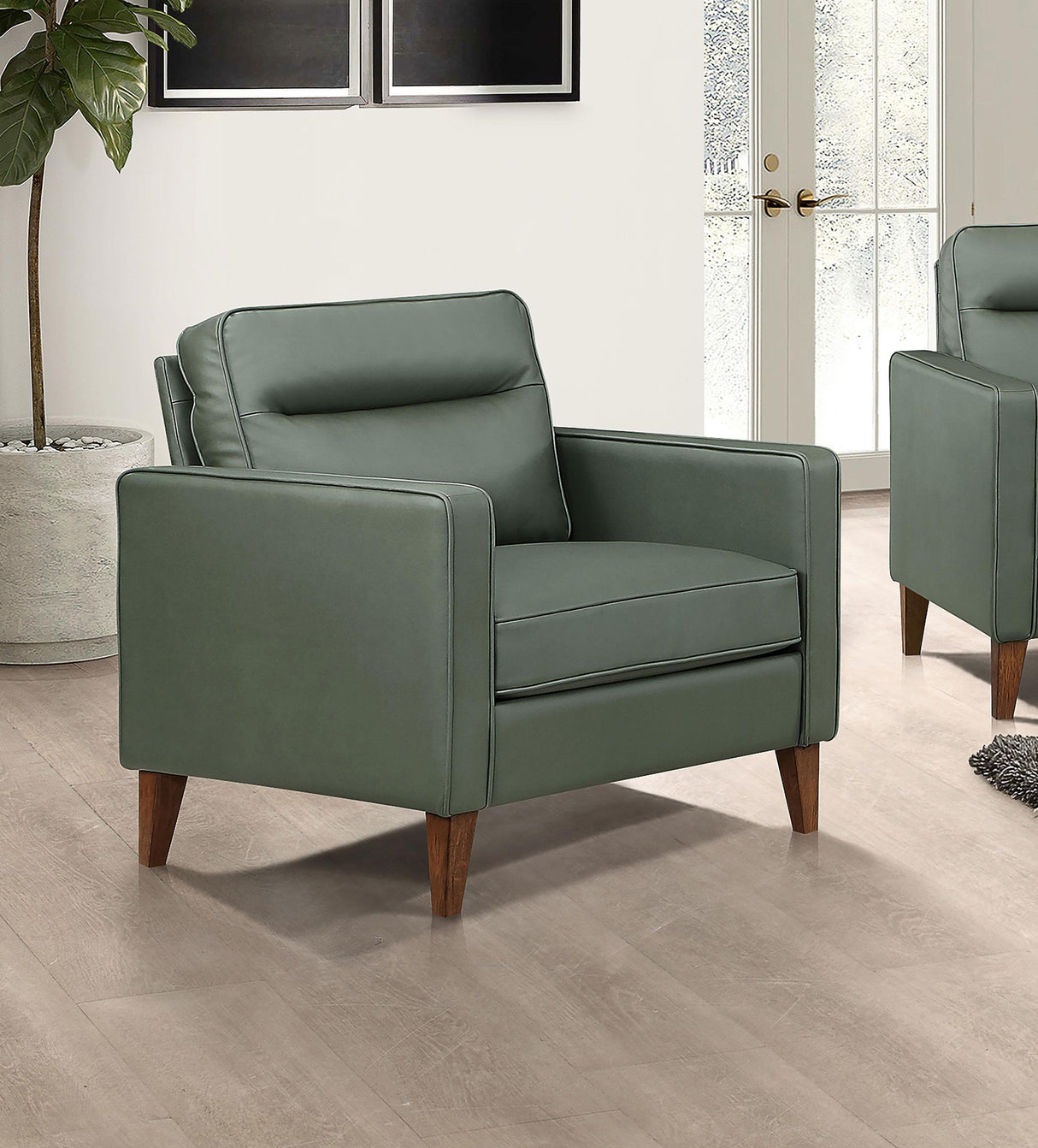 Coaster Jonah Upholstered Track Arm Accent Chair Green
