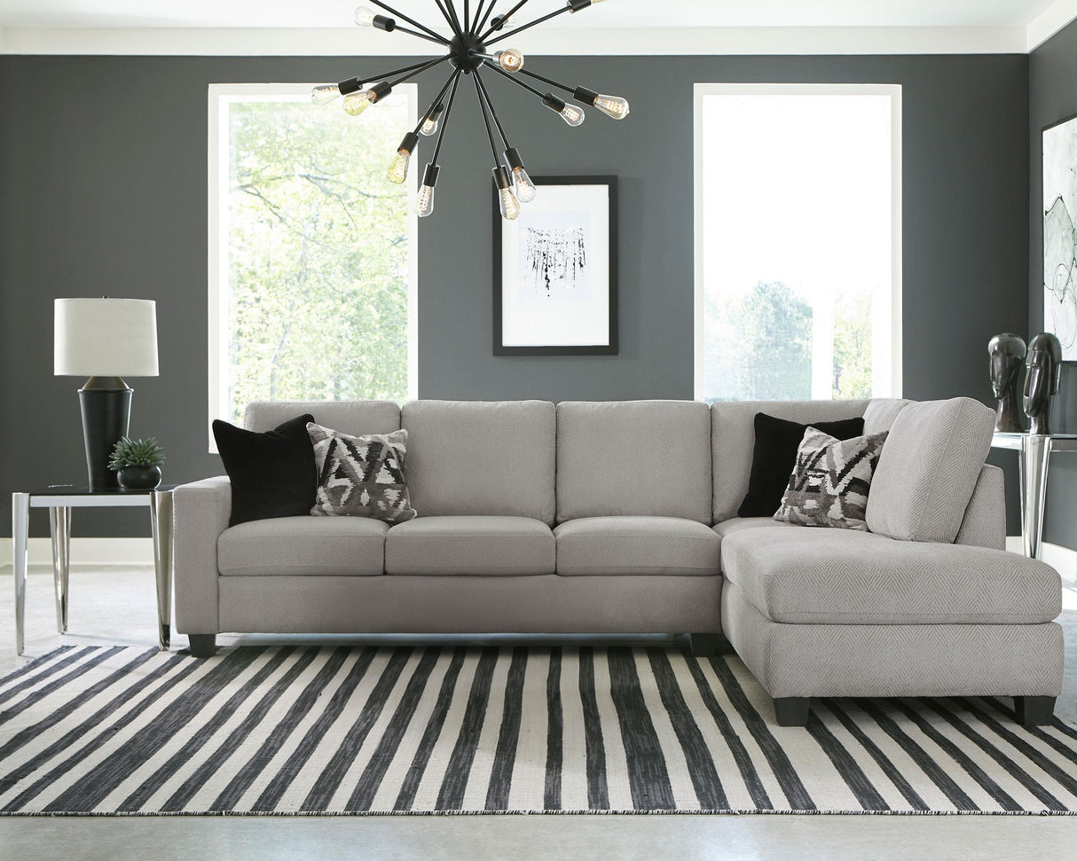 Coaster Whitson Upholstered Track Arm Sectional Chaise Sofa Stone