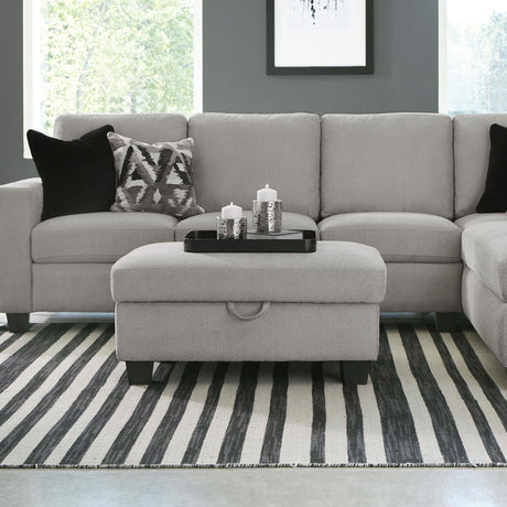 Coaster Whitson Rectangular Upholstered Storage Ottoman Stone