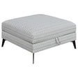Coaster Clint Square Upholstered Tufted Storage Ottoman Aloe