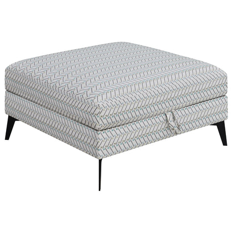 Coaster Clint Square Upholstered Tufted Storage Ottoman Aloe