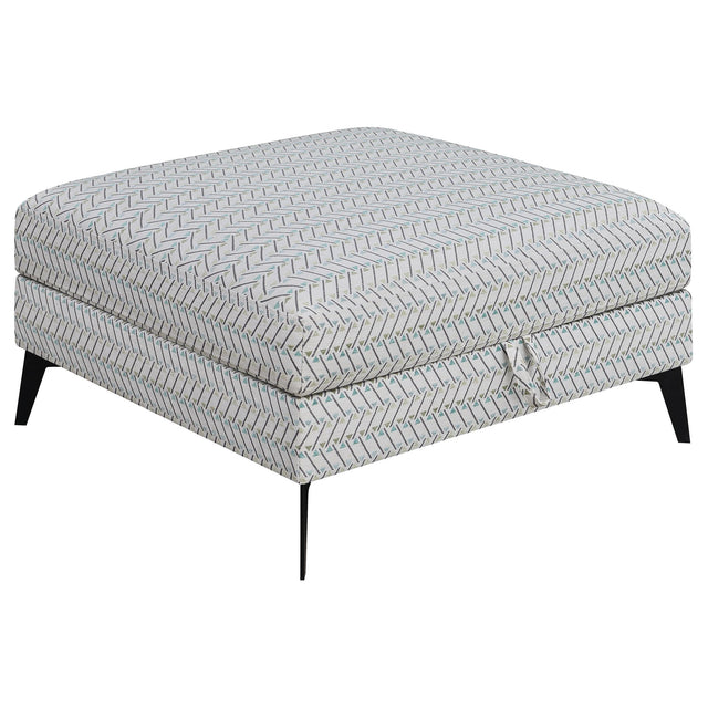 Coaster Clint Square Upholstered Tufted Storage Ottoman Aloe