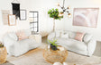 Coaster Isabella 2-piece Faux Sheepskin Upholstered Sofa Set Natural