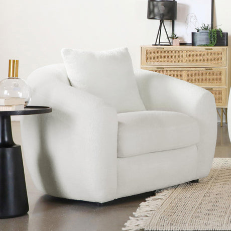Coaster Isabella Faux Sheepskin Upholstered Accent Chair Natural