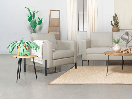 Coaster Tilly Upholstered Track Arm Accent Chair Oatmeal