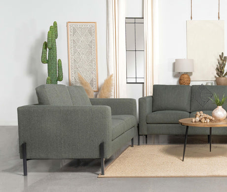 Coaster Tilly Upholstered Track Arm Loveseat Sage