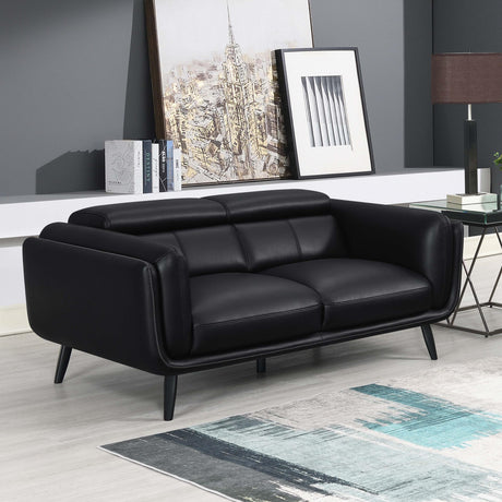 Coaster Shania Upholstered Low Back Loveseat Black