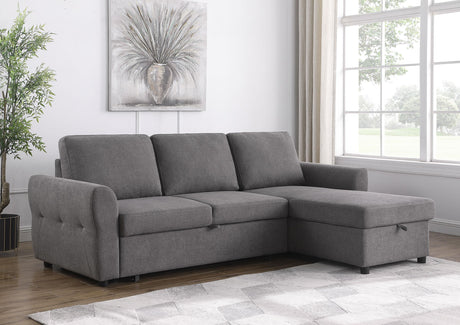 Coaster Samantha Upholstered Storage Sleeper Sectional Sofa Grey