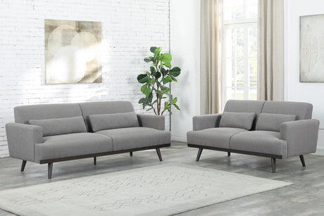 Coaster Blake 2-piece Upholstered Track Arm Sofa Set Sharkskin