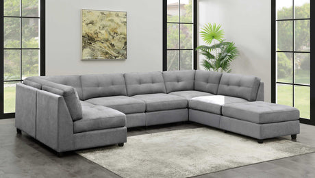 Coaster Claude 7-piece Upholstered Modular Sectional Sofa Dove