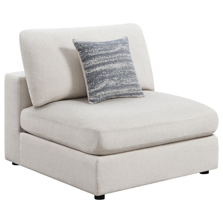 Coaster Serene Upholstered Armless Chair Beige