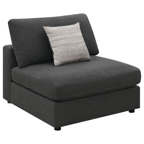 Coaster Serene Upholstered Armless Chair Charcoal