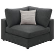 Coaster Serene Upholstered Corner Charcoal