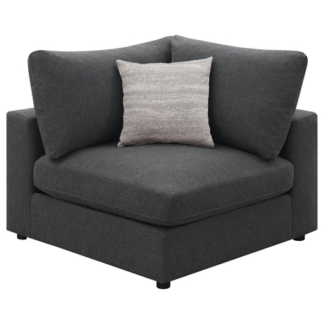 Coaster Serene Upholstered Corner Charcoal