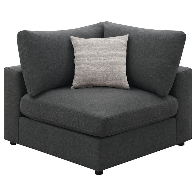 Coaster Serene Upholstered Corner Charcoal
