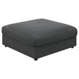 Coaster Serene Square Upholstered Ottoman Charcoal