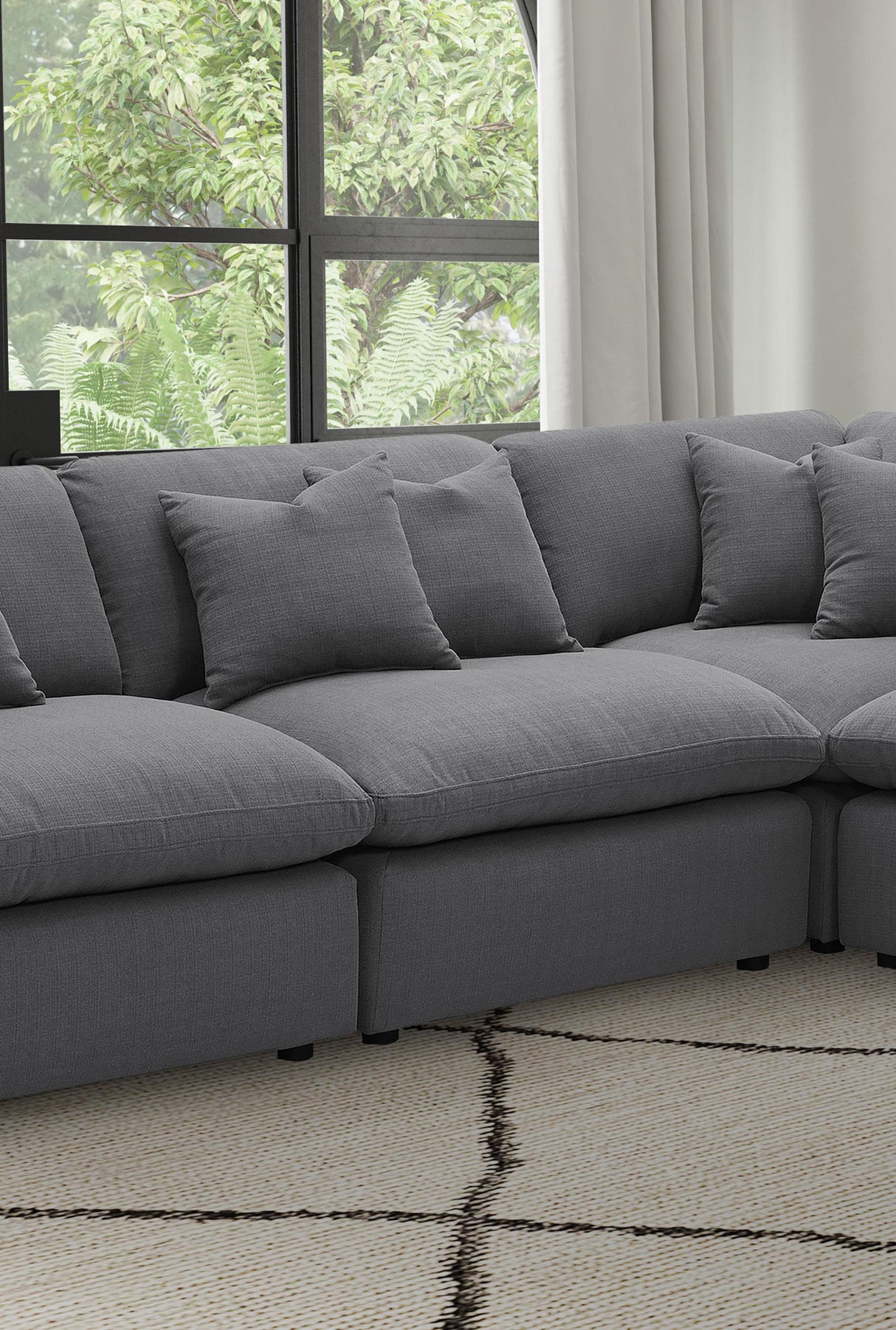 Coaster Hobson Upholstered Armless Chair Charcoal