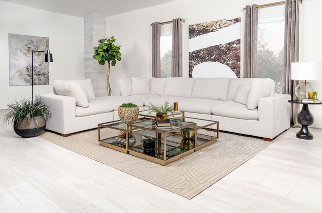 Coaster Lakeview 5-piece Upholstered Modular Sectional Sofa Ivory