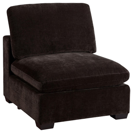 Coaster Lakeview Upholstered Armless Chair Dark Chocolate