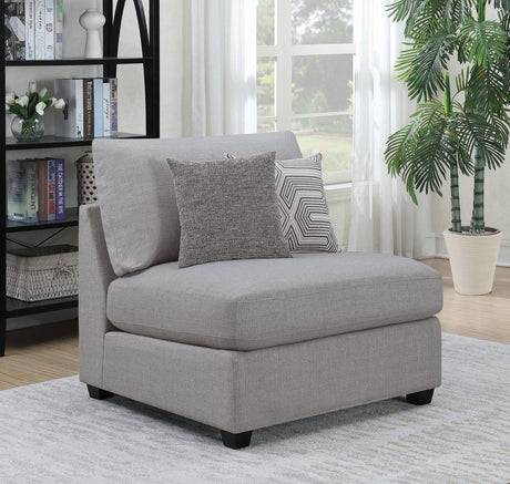 Coaster Cambria Upholstered Armless Chair Grey