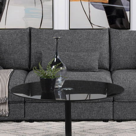 Coaster Sasha Upholstered Armless Chair Barely Black
