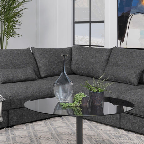 Coaster Sasha Upholstered Corner Chair Barely Black
