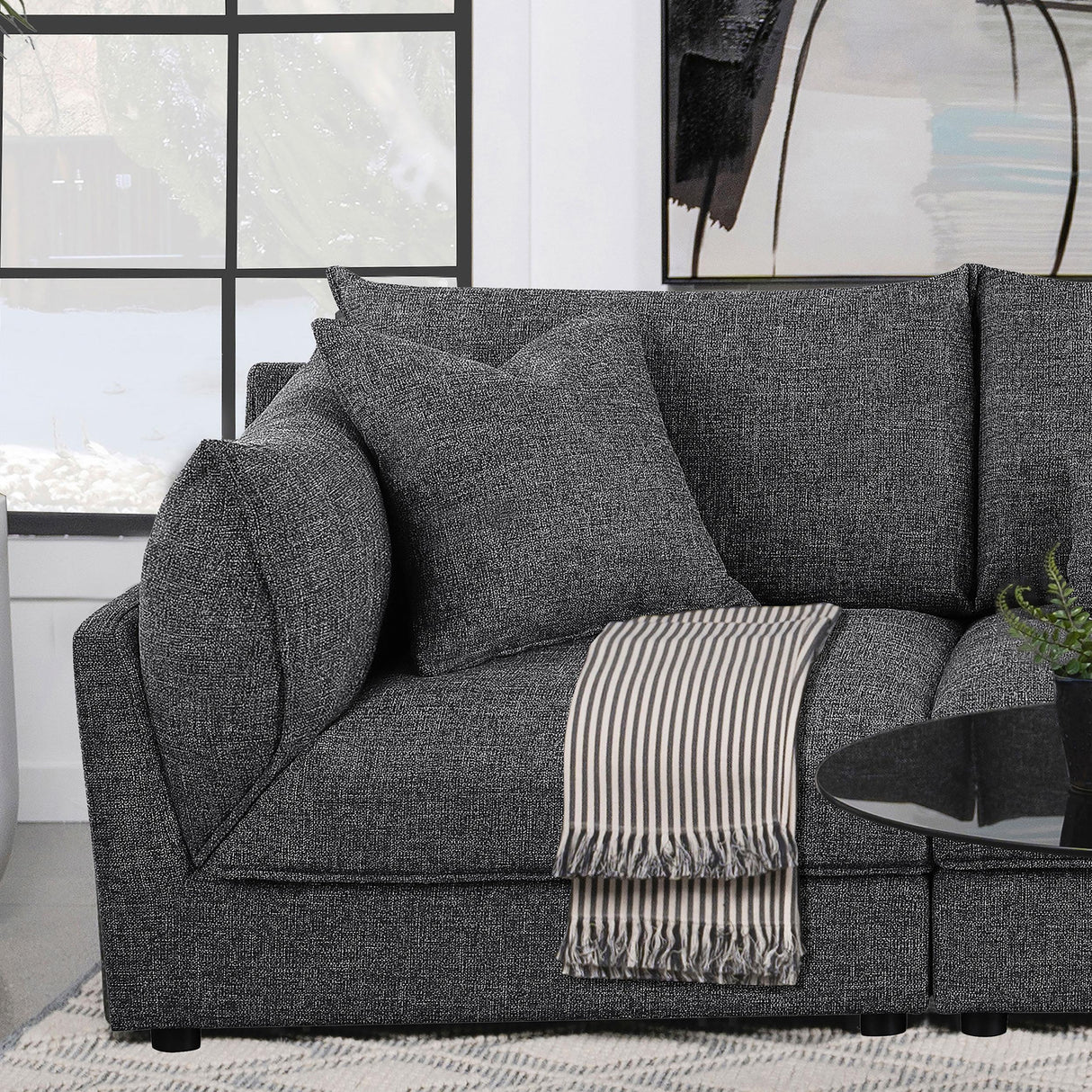 Coaster Sasha Upholstered LAF Chair Barely Black