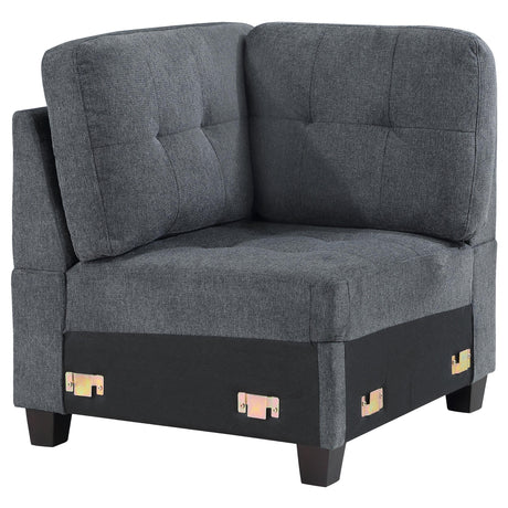 Coaster Georgina Upholstered Corner Chair Steel Grey