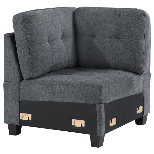 Coaster Georgina Upholstered Corner Chair Steel Grey