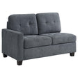Coaster Georgina Upholstered LAF Loveseat Steel Grey