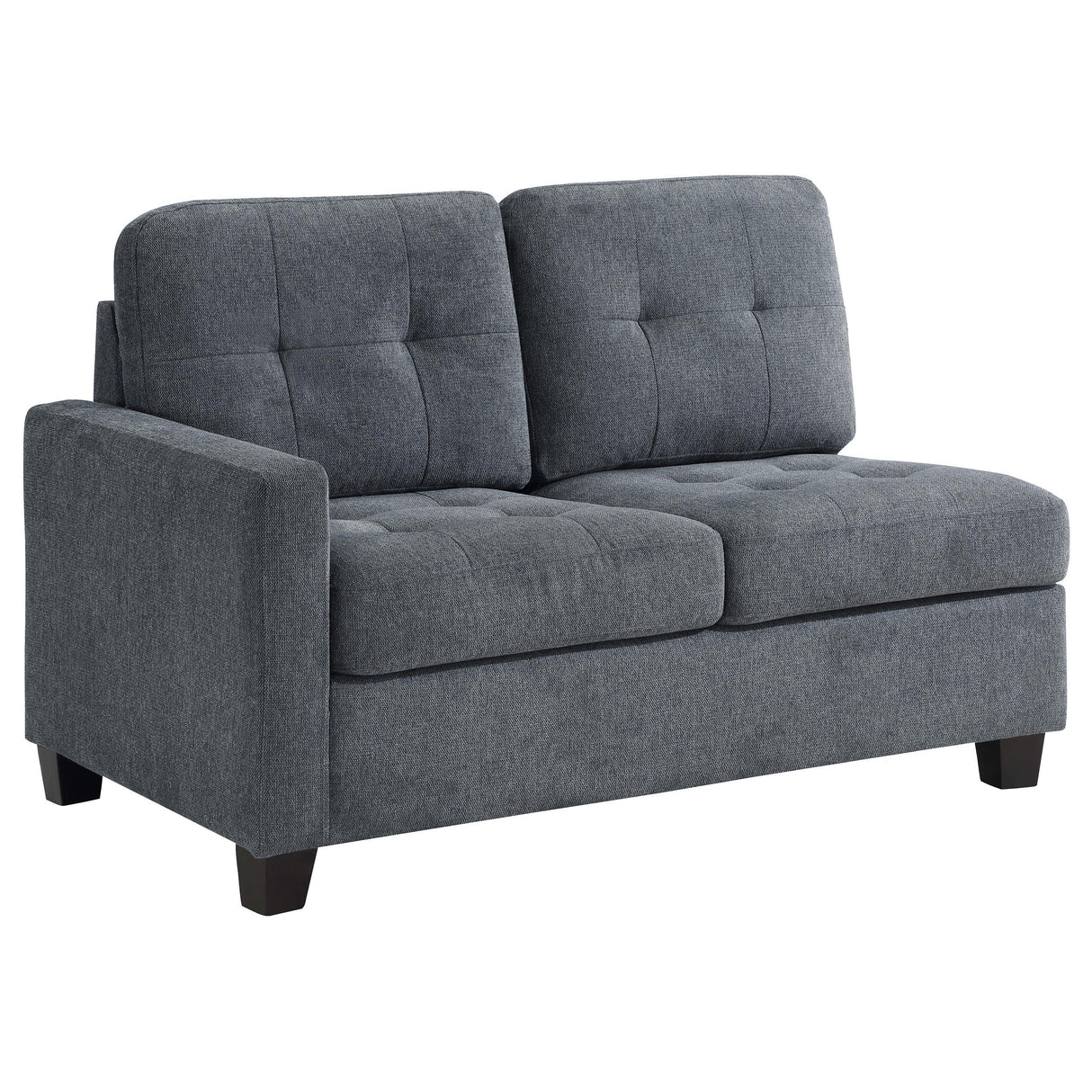 Coaster Georgina Upholstered LAF Loveseat Steel Grey