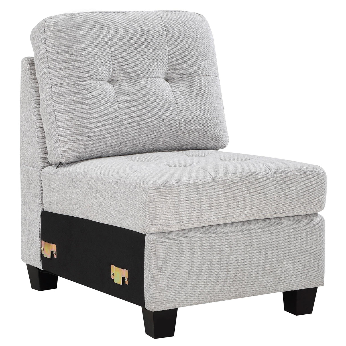 Coaster Georgina Upholstered Armless Chair Steel Beige
