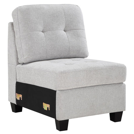 Coaster Georgina Upholstered Armless Chair Steel Beige
