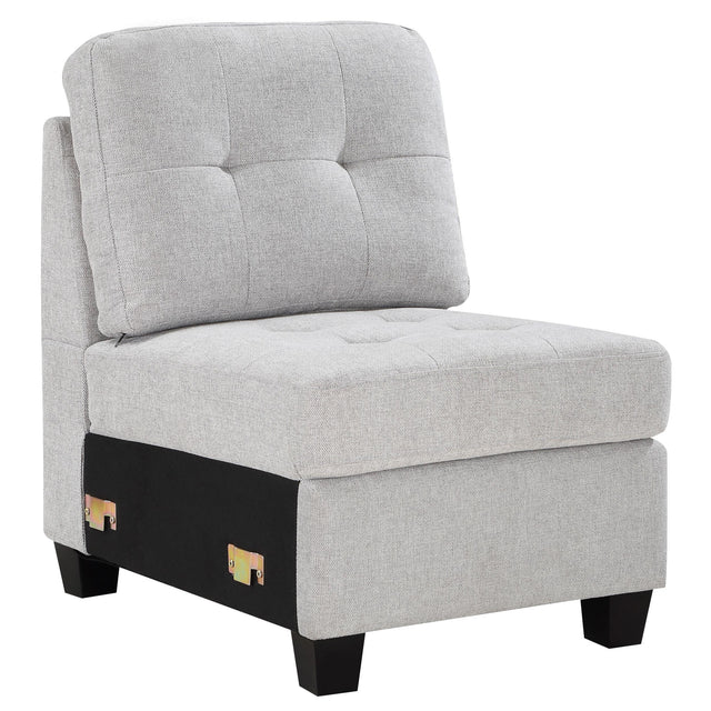 Coaster Georgina Upholstered Armless Chair Steel Beige