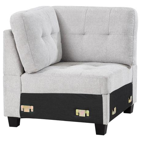 Coaster Georgina Upholstered Corner Chair Steel Beige