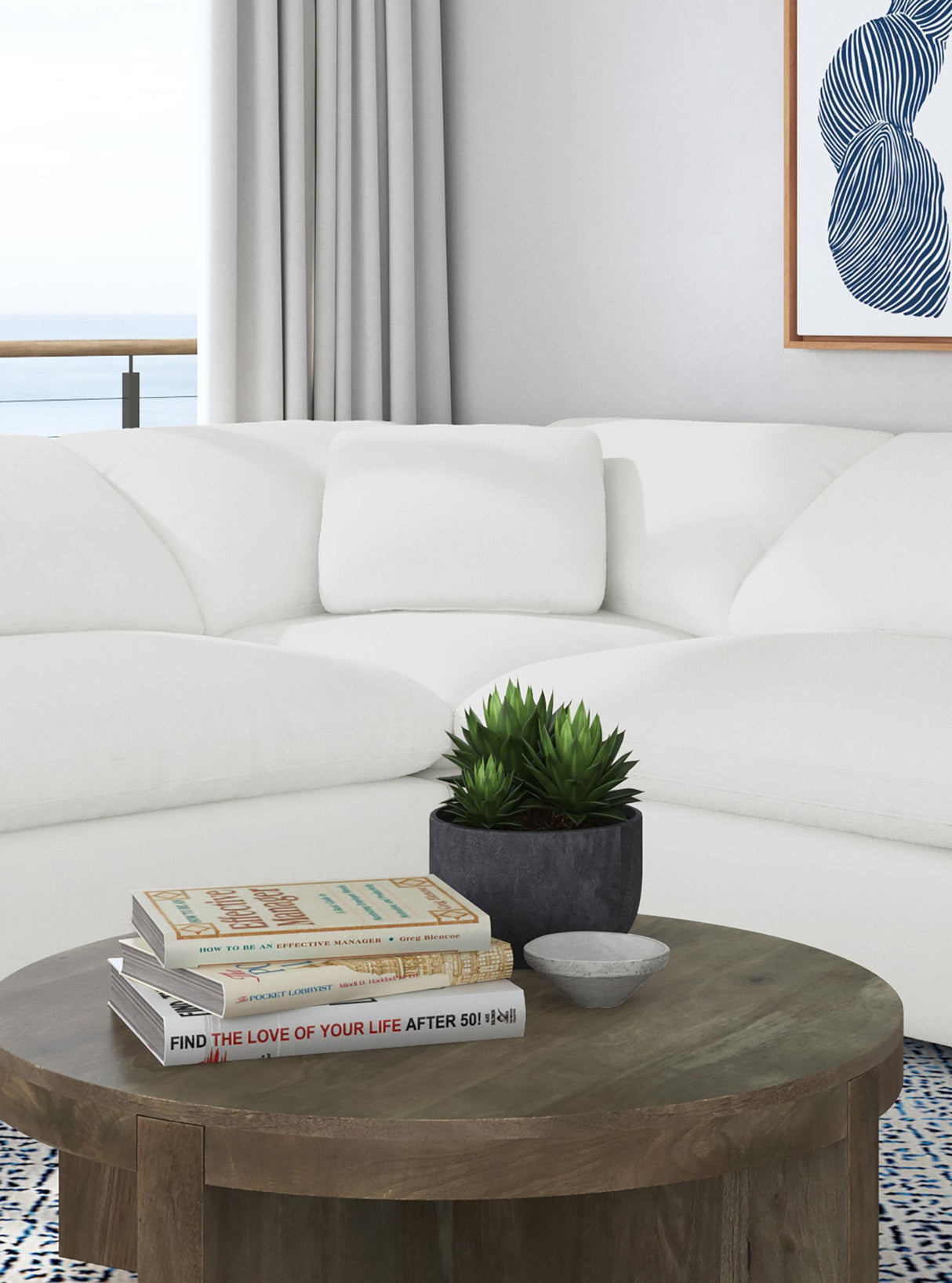 Coaster Raleigh Boucle Upholstered Corner Chair Ivory